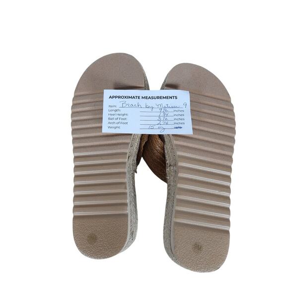 Beach by Matisse Womens Sandals 9 Tan Platform Woven Criss Cross Espadrille Chic - Picture 9 of 9